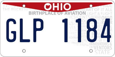 OH license plate GLP1184