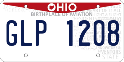 OH license plate GLP1208