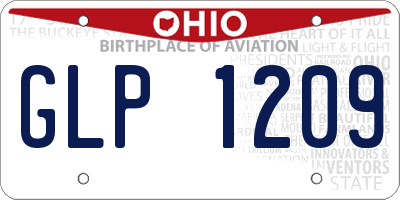OH license plate GLP1209