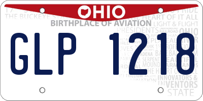 OH license plate GLP1218