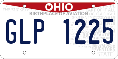 OH license plate GLP1225