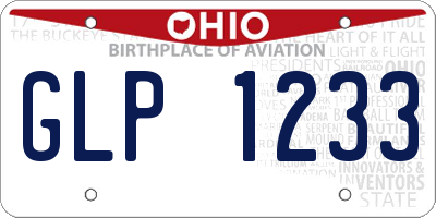 OH license plate GLP1233
