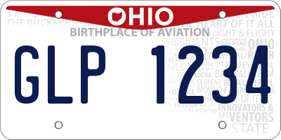 OH license plate GLP1234