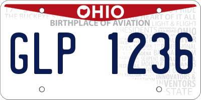 OH license plate GLP1236