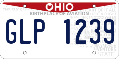 OH license plate GLP1239
