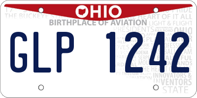 OH license plate GLP1242