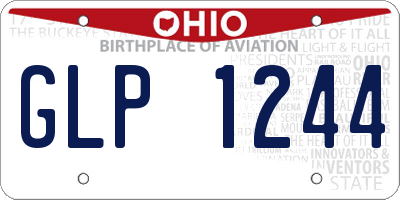 OH license plate GLP1244