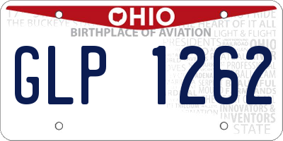 OH license plate GLP1262