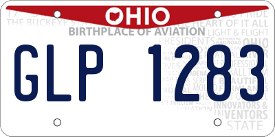 OH license plate GLP1283
