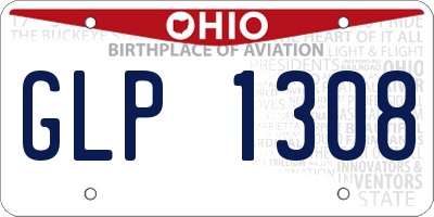 OH license plate GLP1308