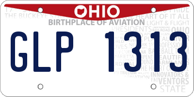 OH license plate GLP1313