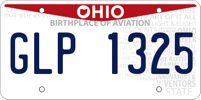 OH license plate GLP1325