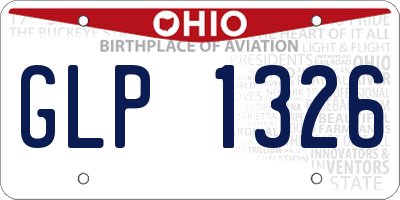 OH license plate GLP1326