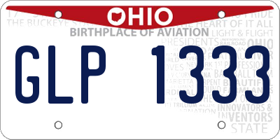 OH license plate GLP1333