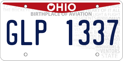 OH license plate GLP1337