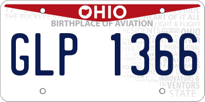OH license plate GLP1366