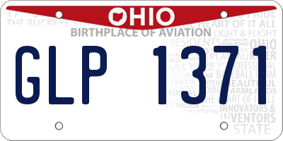 OH license plate GLP1371