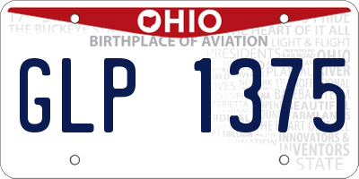 OH license plate GLP1375