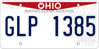 OH license plate GLP1385