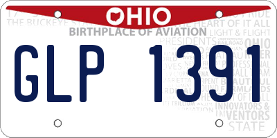 OH license plate GLP1391
