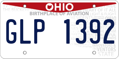 OH license plate GLP1392
