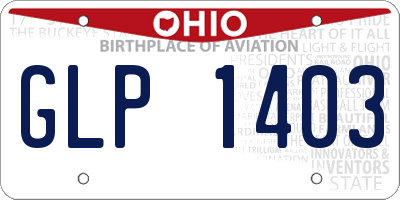 OH license plate GLP1403