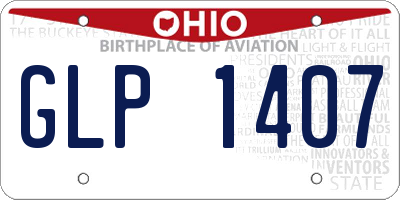 OH license plate GLP1407
