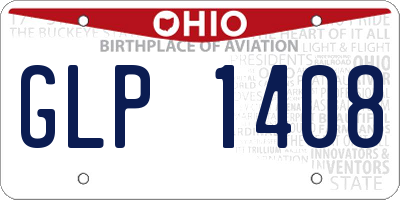 OH license plate GLP1408