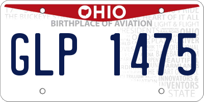 OH license plate GLP1475