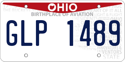 OH license plate GLP1489