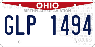 OH license plate GLP1494