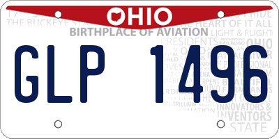 OH license plate GLP1496