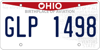 OH license plate GLP1498