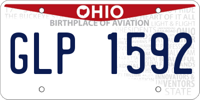 OH license plate GLP1592