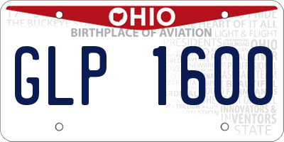 OH license plate GLP1600