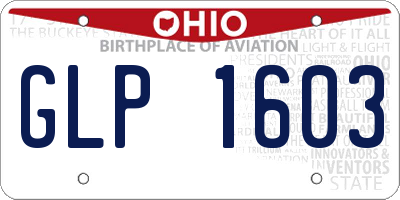 OH license plate GLP1603