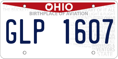 OH license plate GLP1607