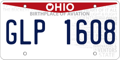 OH license plate GLP1608