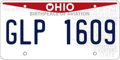 OH license plate GLP1609