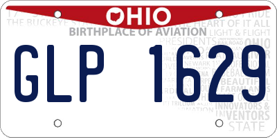 OH license plate GLP1629