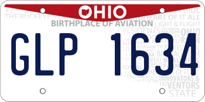 OH license plate GLP1634