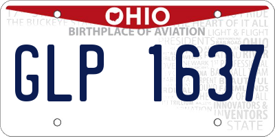 OH license plate GLP1637