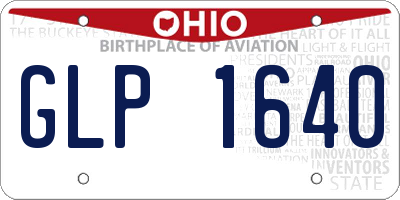 OH license plate GLP1640