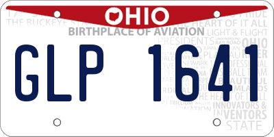 OH license plate GLP1641