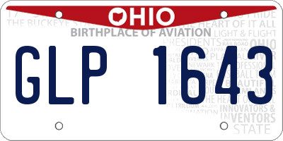 OH license plate GLP1643