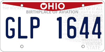 OH license plate GLP1644