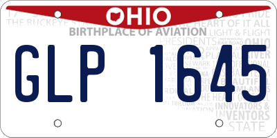 OH license plate GLP1645