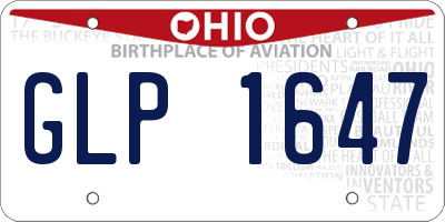 OH license plate GLP1647