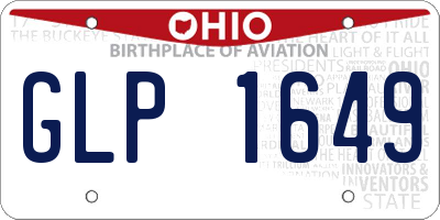 OH license plate GLP1649