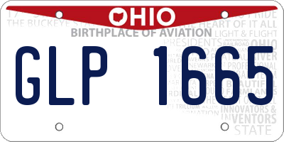 OH license plate GLP1665